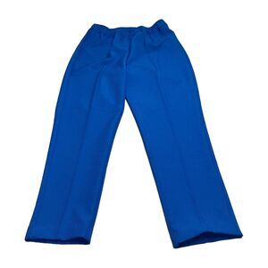 Bend Over Pants Women's 12W Blue 100% Polyester Classic Mid-Rise Straight Leg